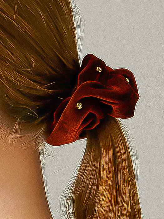 Party Flower Velvet Scrunchie Hairband Ia172