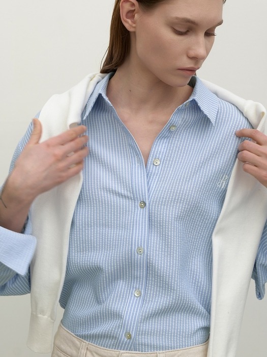 ESSENTIAL WRINKLE OVERFIT SHIRT(BL-4209)