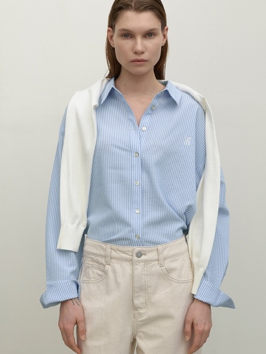 ESSENTIAL WRINKLE OVERFIT SHIRT(BL-4209)