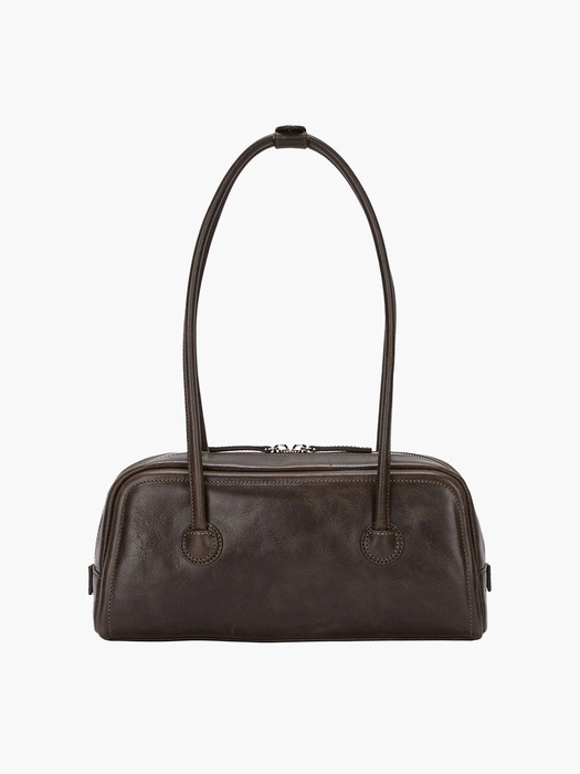 SOFT BAGUETTE BAG_washed brown pull-up