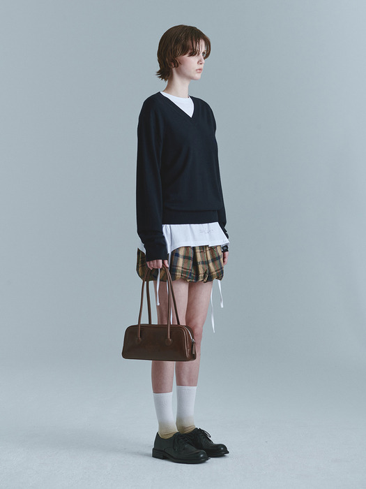 SOFT BAGUETTE BAG_washed brown pull-up