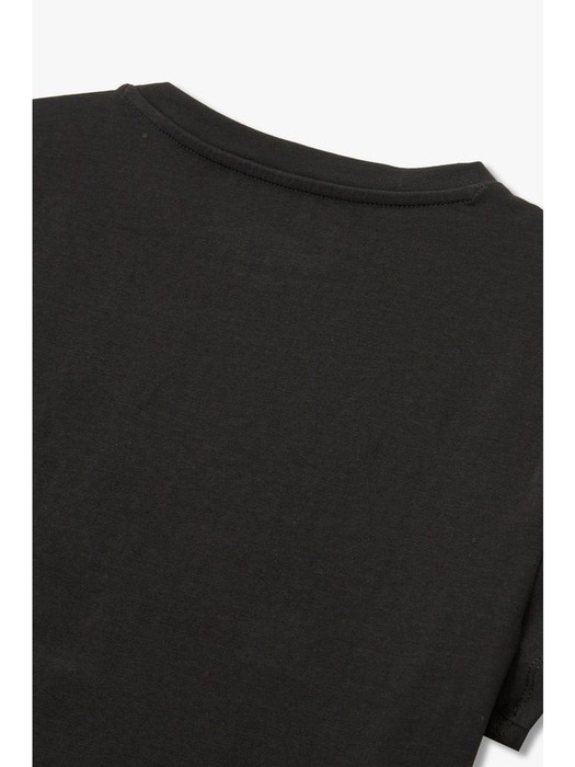 AX 여성 라인스톤 로고 이지 티셔츠(A424130028)블랙