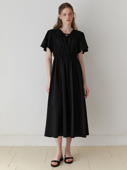 Due shirring dress (black)