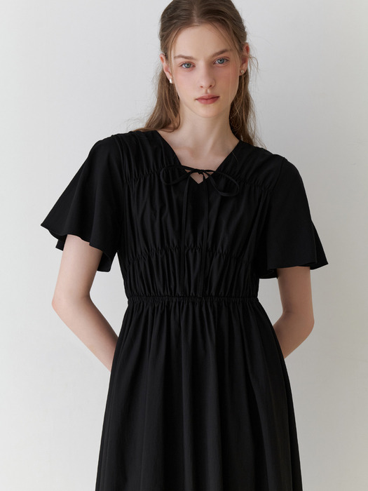 Due shirring dress (black)