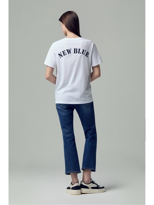 (PW2E3TTO618NWT) 뉴 블루 타이포 티셔츠