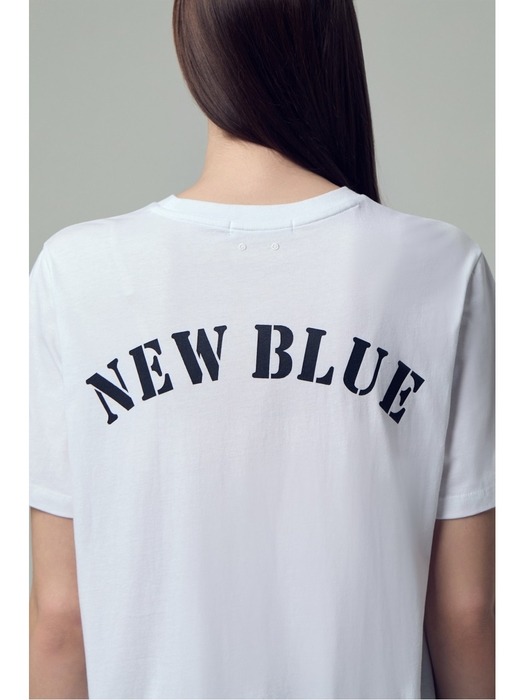 (PW2E3TTO618NWT) 뉴 블루 타이포 티셔츠