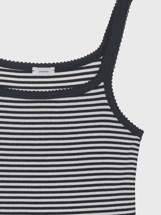 Stripe sleeveless (gray / navy)