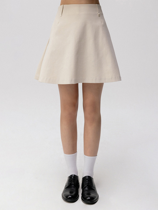 [24SS clove] Logo Balloon Skirt (Light Beige)