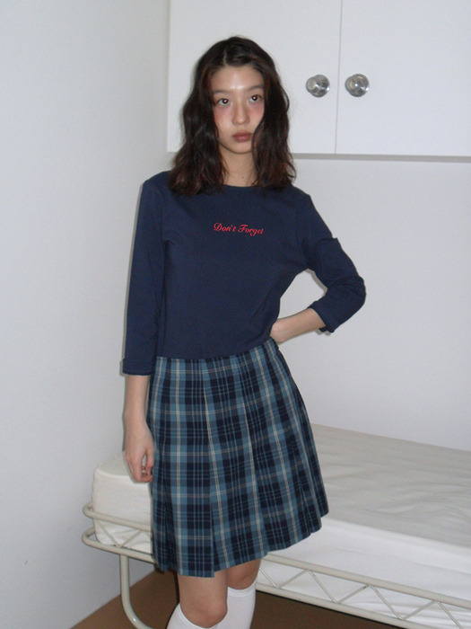 School Rock Check Pleats Skirt