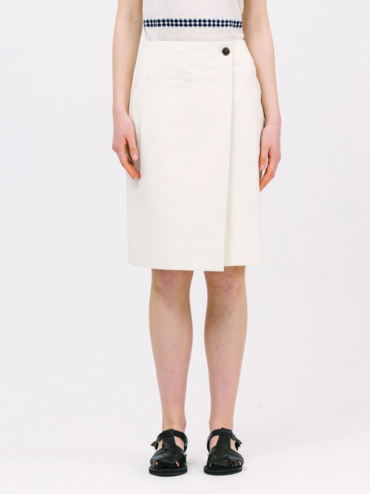 easy draped skirt_ivory