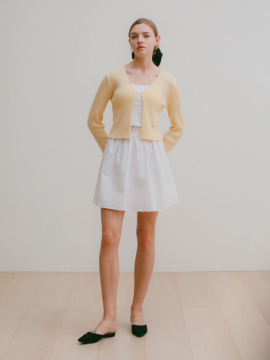 Mini Flared Skirt White