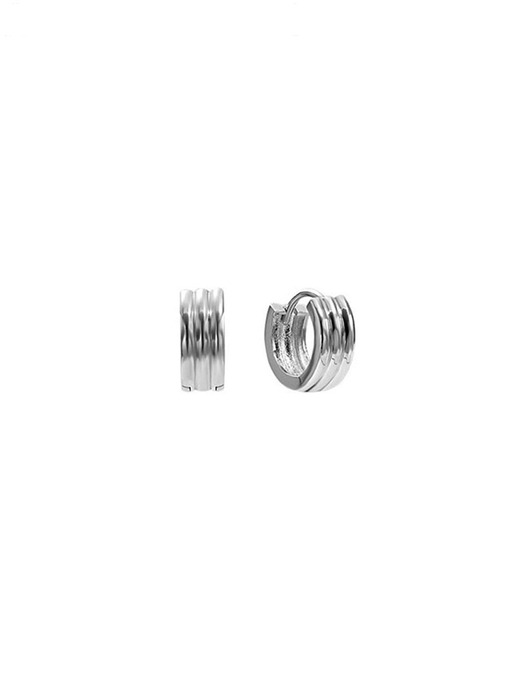 [925 silver] Deux.silver.183 / fort earring