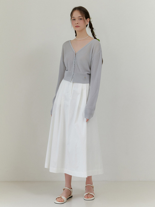 Wade pintuck skirt (white)