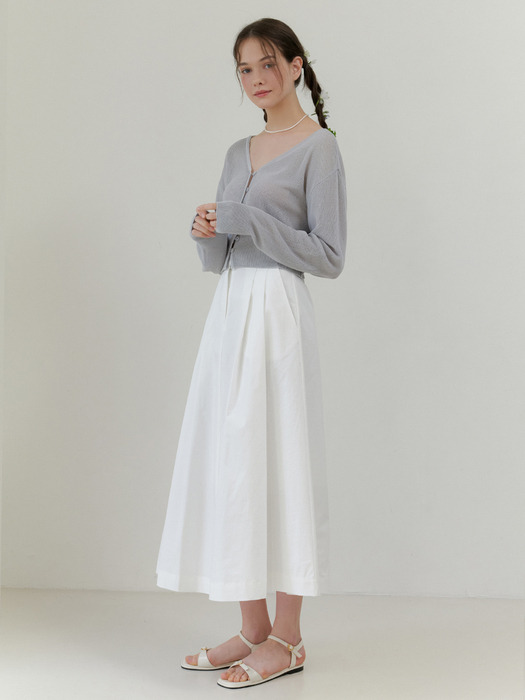 Wade pintuck skirt (white)