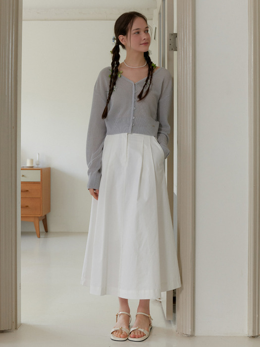 Wade pintuck skirt (white)