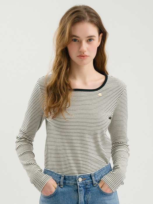 [단독]D Coloration Square Neck Tshirt_4colors