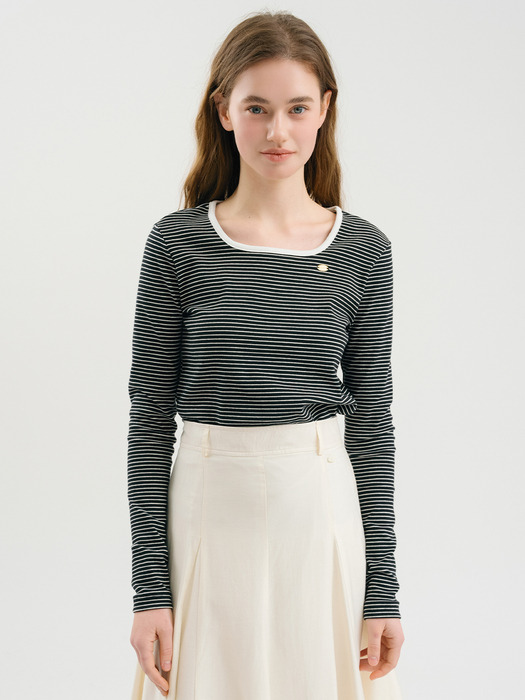 [단독]D Coloration Square Neck Tshirt_4colors