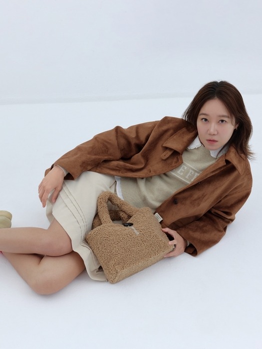 suede single jacket - brown