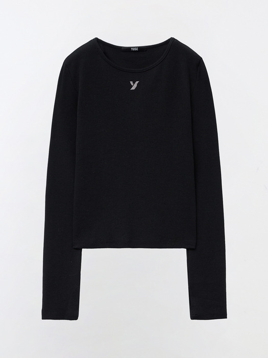Tシャツ・カットソー YUSE Y SYMBOL GOLGI SLIM LONG SLEEVE T-SHIRT 4BMM008 유즈]Y SYMBOL GOLGI SLIM LONG SLEEVE T-SHIRT - BLACK