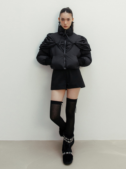 RIBBON PUFFER JACKET_TT4W001BK