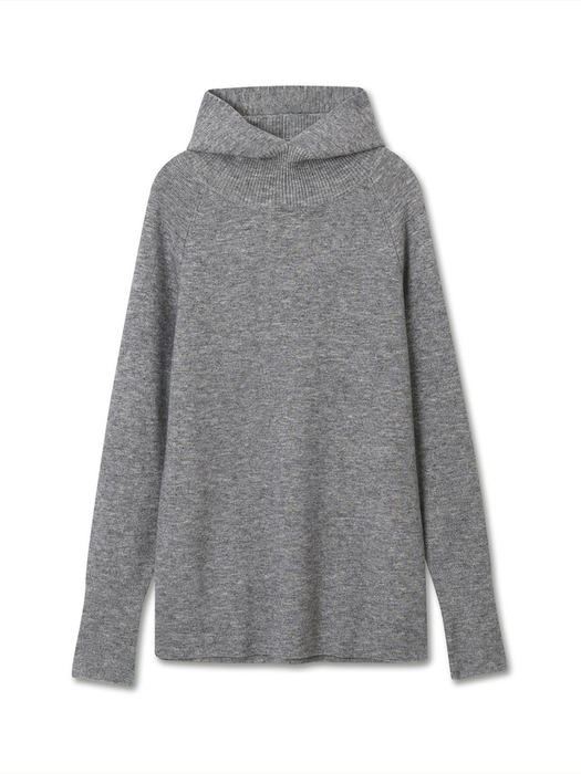 BALACLAVA WOOL KNIT PULLOVER MELANGE GREY