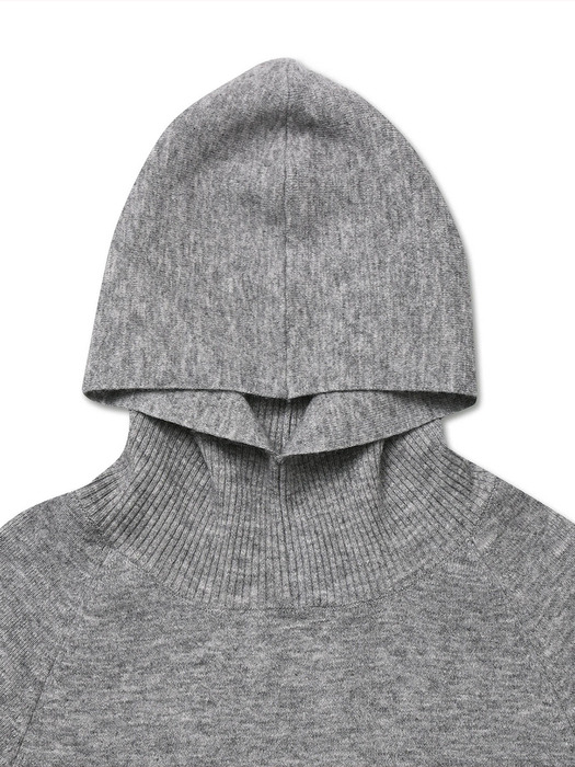 BALACLAVA WOOL KNIT PULLOVER MELANGE GREY