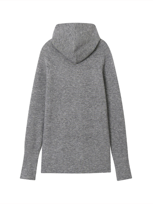 BALACLAVA WOOL KNIT PULLOVER MELANGE GREY