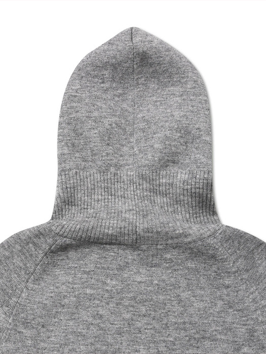 BALACLAVA WOOL KNIT PULLOVER MELANGE GREY