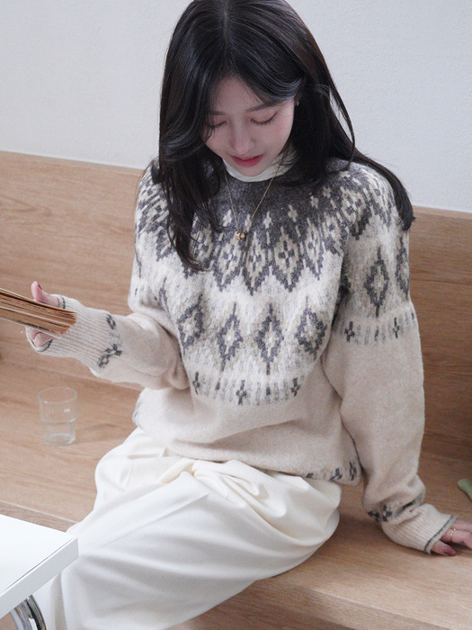 노르딕 풀오버 울 니트  [2COLORS]