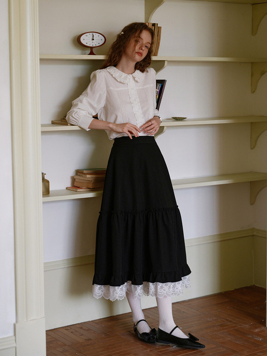 Cest_Frill doll collar shirt_WHITE