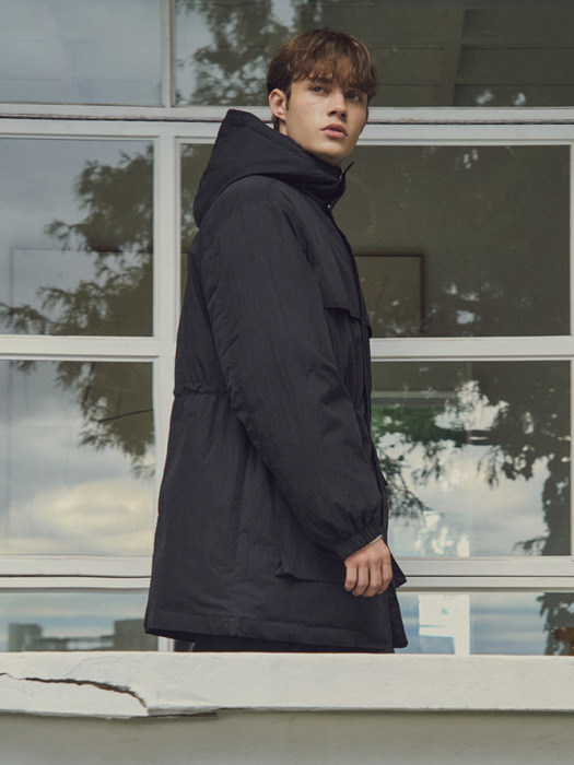 Airy Comfort Hooded Padded Jacket_BLACK