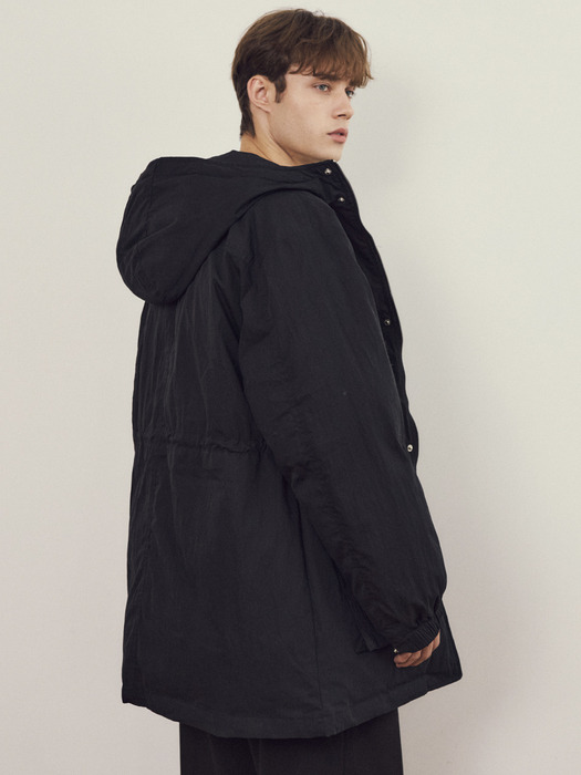 Airy Comfort Hooded Padded Jacket_BLACK