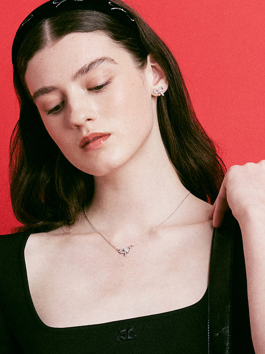 Petit Twinkle Ribbon Pearl Necklace_VH249ONE008M