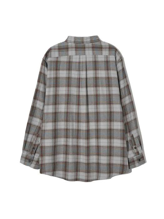 Ombre Check Overfit Shirts Gray Blue