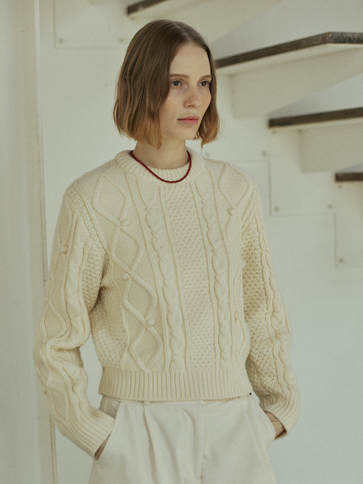 BELL CABLE KNIT_CREAM