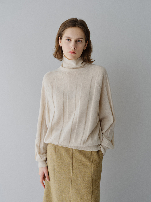 TFW CASHMERE WHOLEGARMENT TURTLENECK KNIT TOP_3COLORS