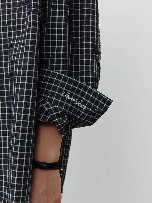 UNISEX OVERSIZED CHECKED SHIRT BLACK CHECK_UDSH5A105BK