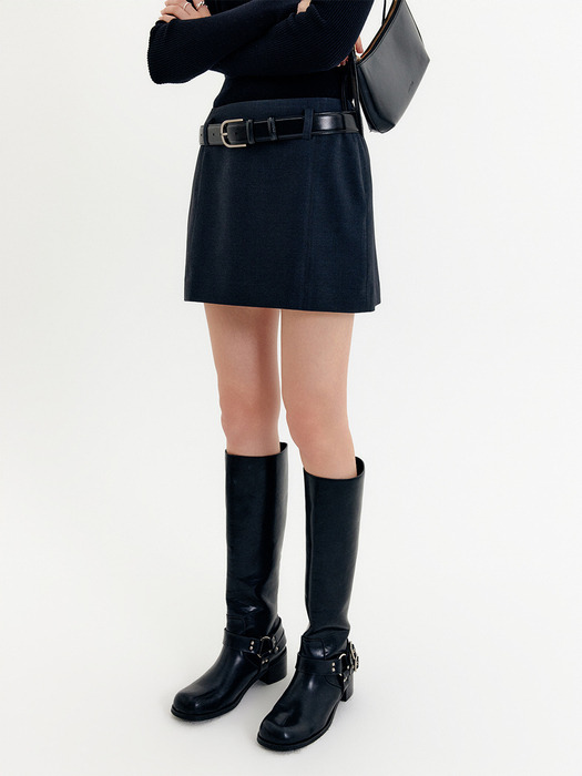 루나 베이직 미니 스커트_차콜 / LUNA BASIC MINI SKIRT_CHARCOAL