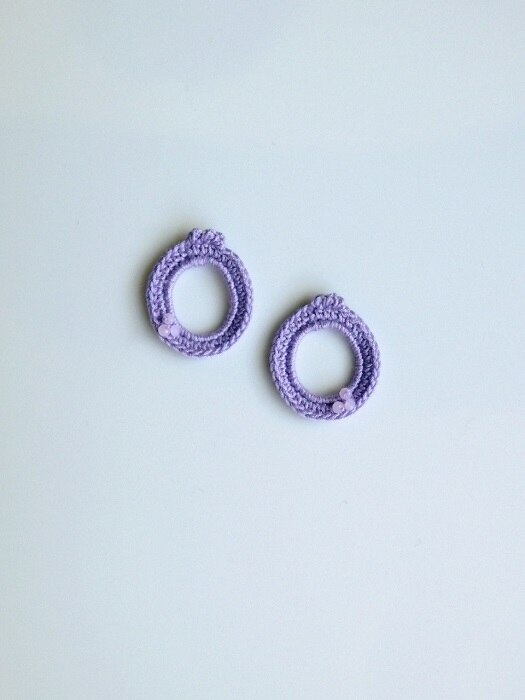 crystal oval knit earring (lilac)
