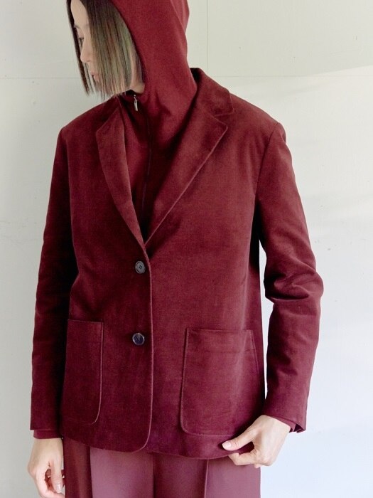 WINE VELVET LIKE CORDUROY JACKET