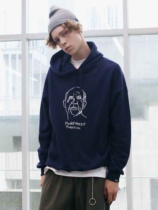 [Unisex]PICASSO DRAWING HOODIE(navy)