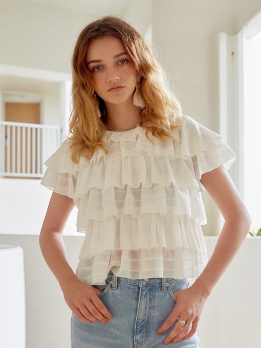 Frill Layered Blouse (White)_VW8MB0370