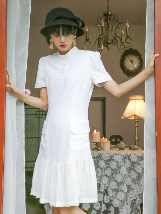 Summer Linen Dress (White)