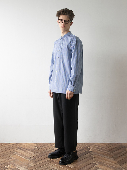 Thomas Mason Oversized shirt (Resent Thin Stripe)