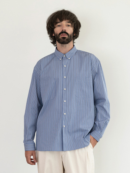 Thomas Mason Oversized shirt (Resent Thin Stripe)