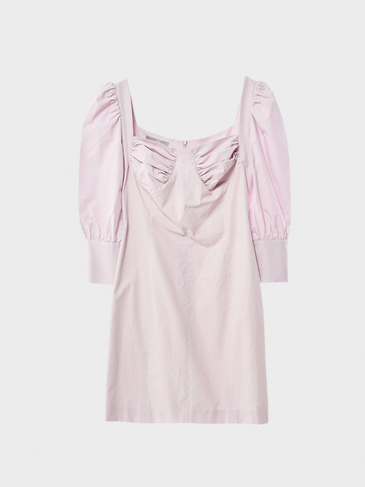 Pink square neck dress