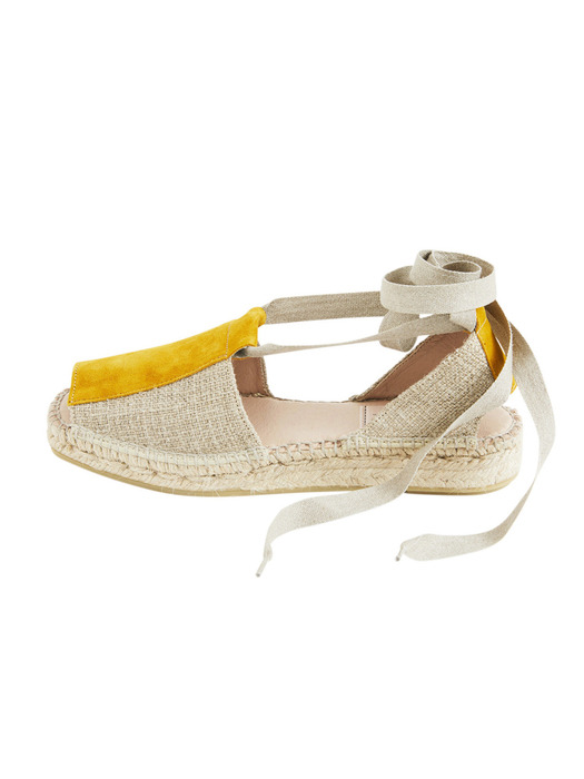 STRAP ESPADRILLE SANDALS_MUSTARD