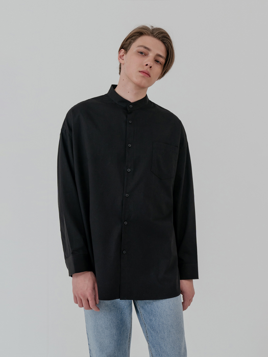Overfit basic china shirt_black