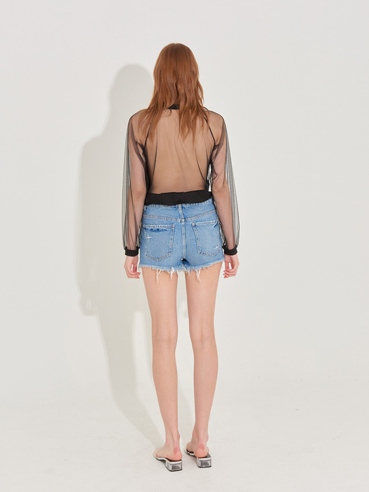 Backless Silky top [Black]