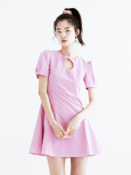 Round cutting dress (Pink)